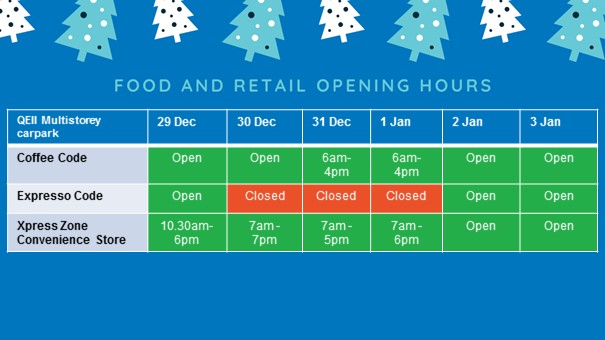 Festive season hours